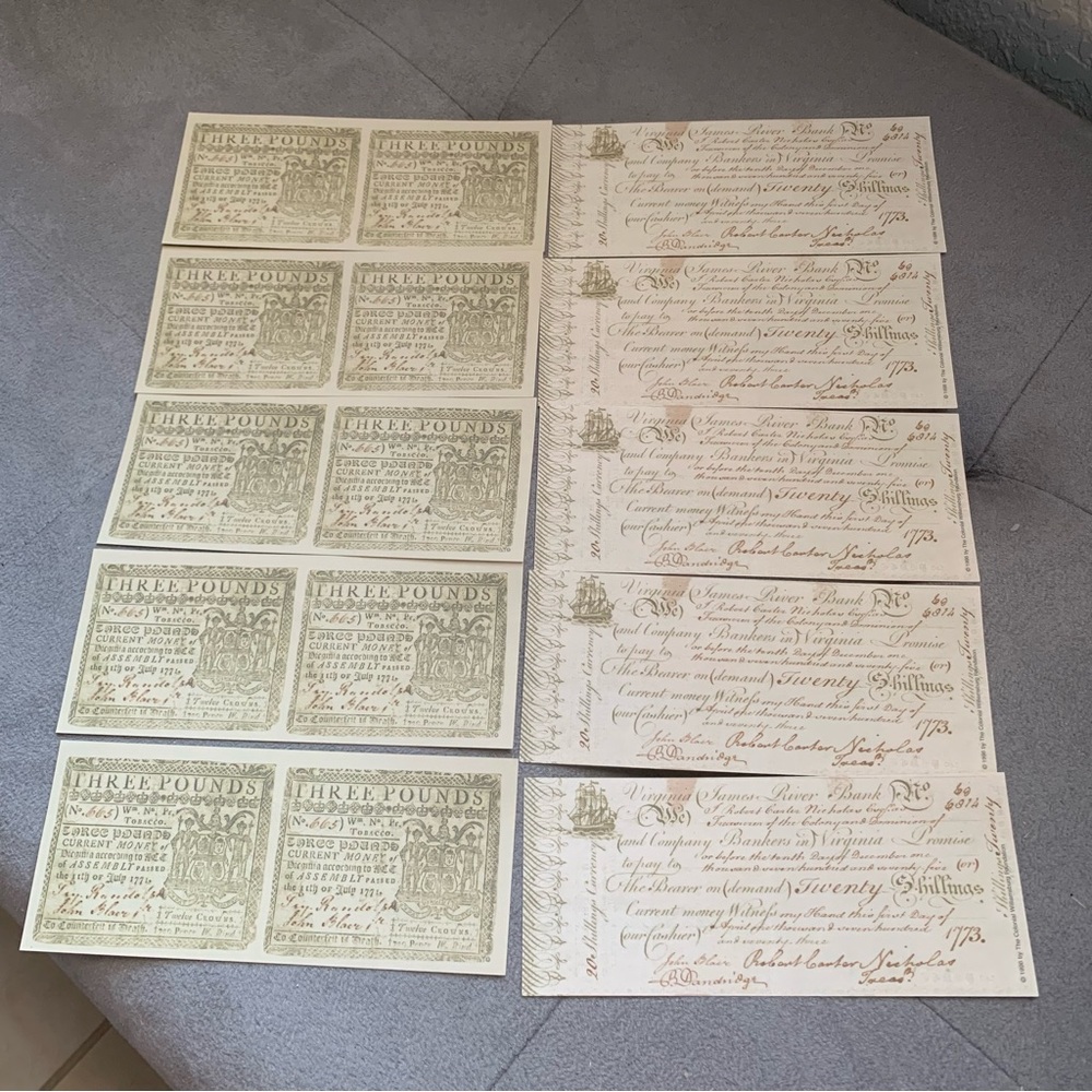 VTG Colonial
Williamsburg Bundle of 10
One Dollar Bills 1996 in Orig Pamphlet - Picture 2 of 16